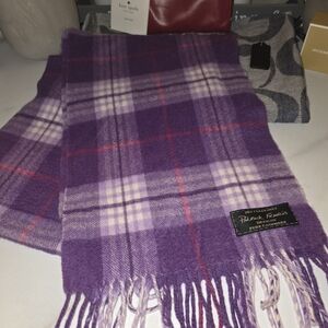 Patrick  Francis Purple Plaid Cashmere Scarf